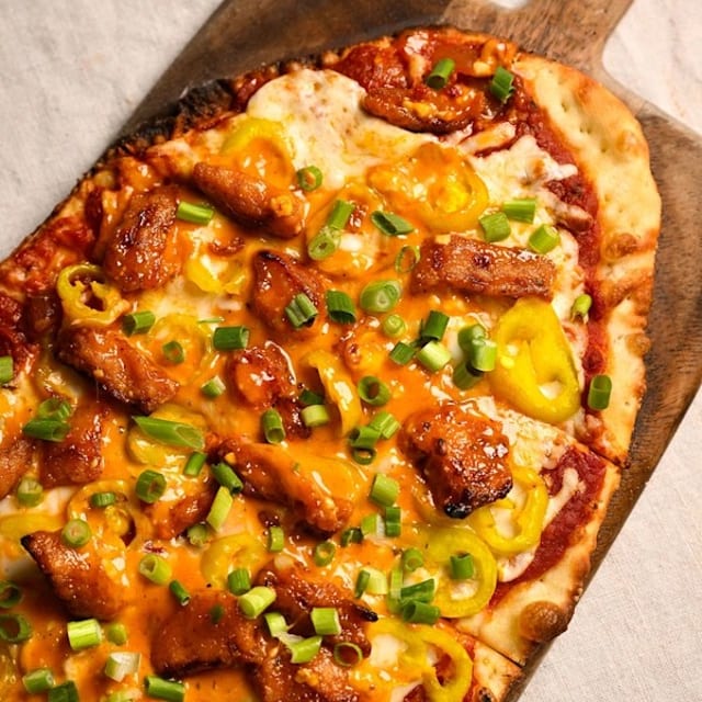 Hot Honey Crispy Chicken Pizza.